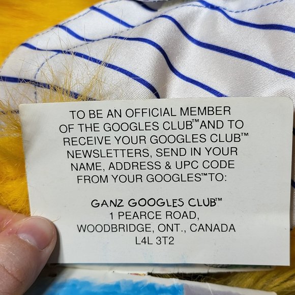 Vintage 1988 Googles by Ganz Mickey Duck Baseball Plush Stuffed Animal 80s Retro - Picture 6 of 14